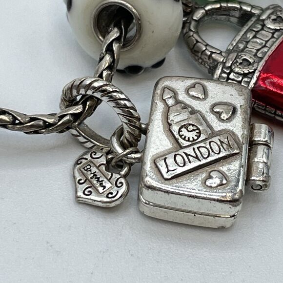 Brighton Snake Chain European Charms Bracelet Silver Tone Statement Chunky - Picture 5 of 7